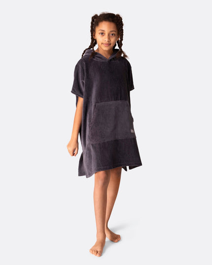 Poncho éponge gris anthracite pour enfants