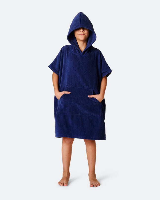Poncho serviette marine pour enfants