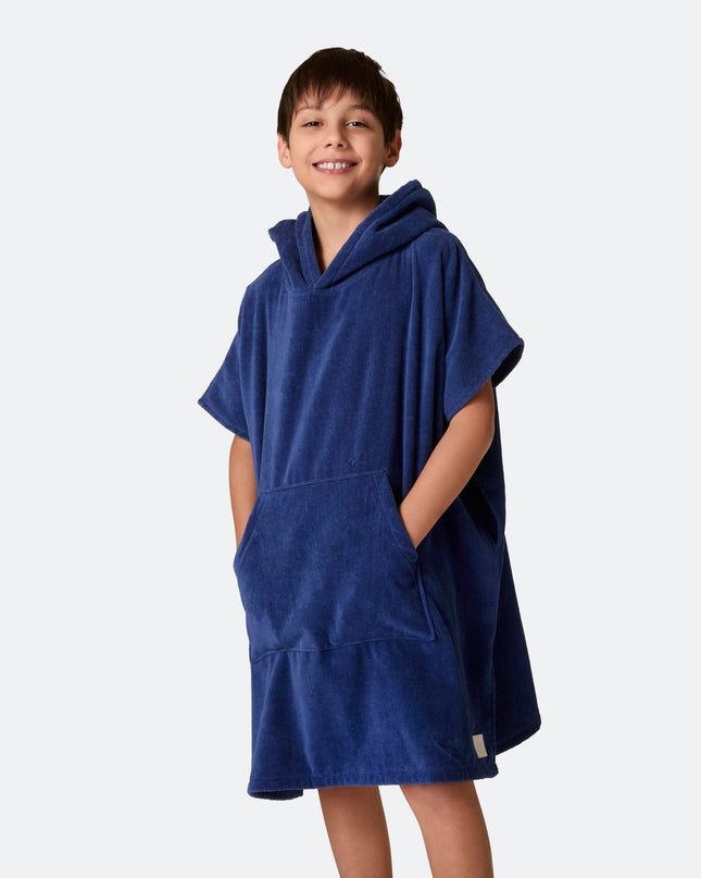 Poncho serviette marine pour enfants