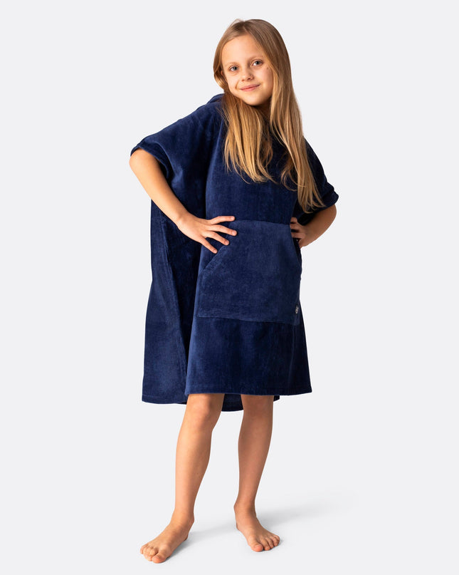 Poncho serviette marine pour enfants