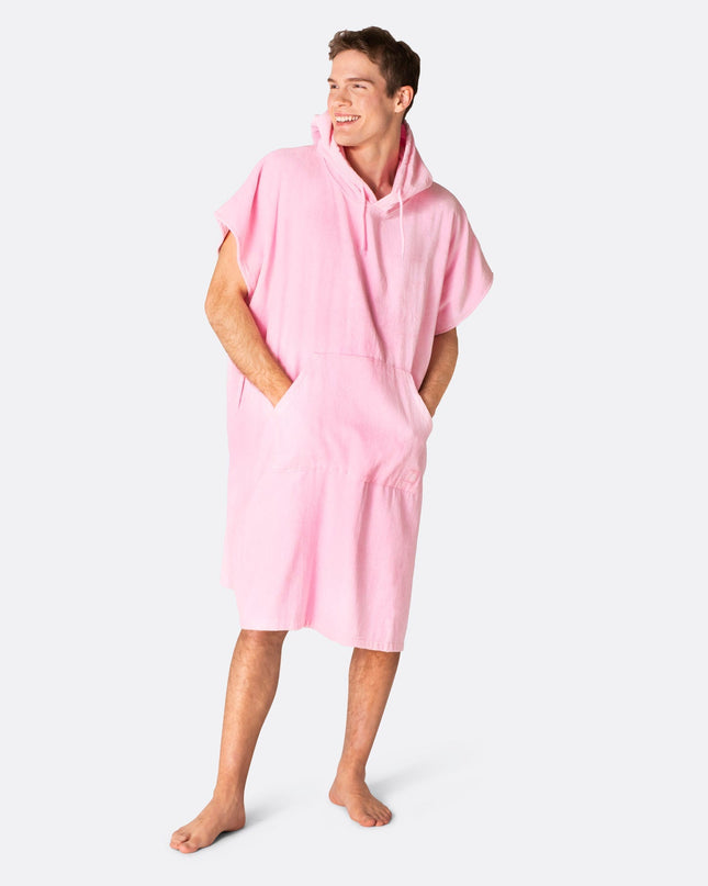 Poncho serviette rose bonbon