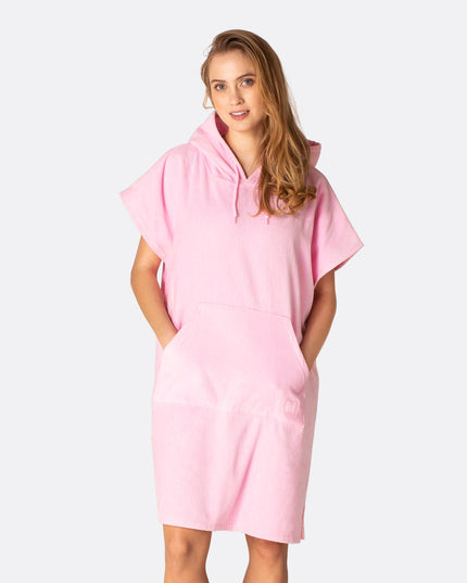 Poncho serviette rose bonbon