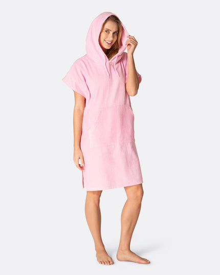 Poncho serviette rose bonbon