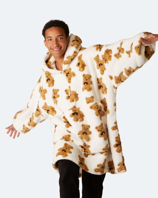 Sweat à capuche Teddy Lights HappyHoodie pour adultes - Vêtements d'intérieur confortables