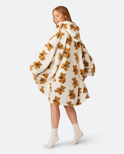 Sweat à capuche Teddy Lights HappyHoodie pour adultes - Vêtements d'intérieur confortables