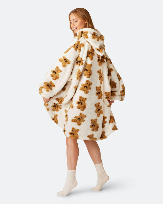 Sweat à capuche Teddy Lights HappyHoodie pour adultes - Vêtements d'intérieur confortables