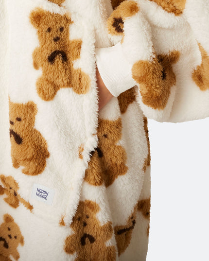 Sweat à capuche Teddy Lights HappyHoodie pour adultes - Vêtements d'intérieur confortables