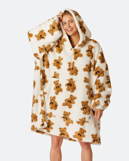 Sweat à capuche Teddy Lights HappyHoodie pour adultes - Vêtements d'intérieur confortables