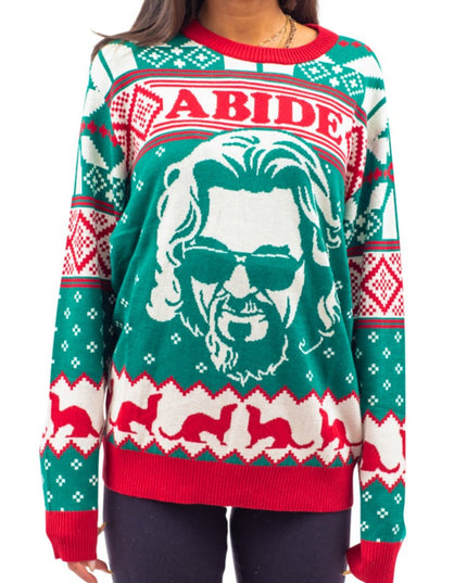 Pull de Noël moche The Big Lebowski Dude Abide Bowling