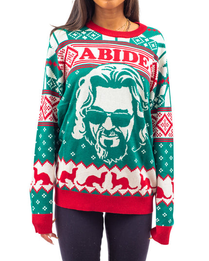 Pull de Noël moche The Big Lebowski Dude Abide Bowling