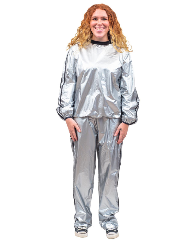 Ensemble haut et pantalon de sport argenté brillant Todd &amp; Margo