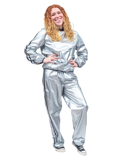 Ensemble haut et pantalon de sport argenté brillant Todd &amp; Margo