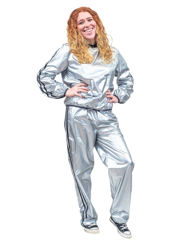 Ensemble haut et pantalon de sport argenté brillant Todd &amp; Margo