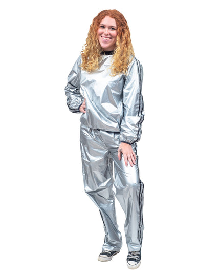 Ensemble haut et pantalon de sport argenté brillant Todd &amp; Margo