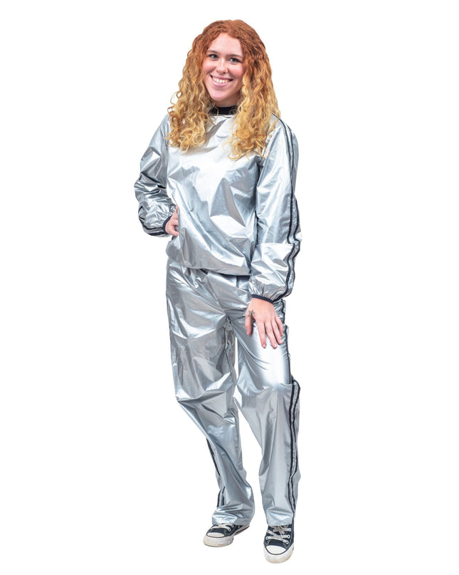 Ensemble haut et pantalon de sport argenté brillant Todd &amp; Margo