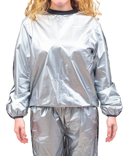 Ensemble haut et pantalon de sport argenté brillant Todd &amp; Margo