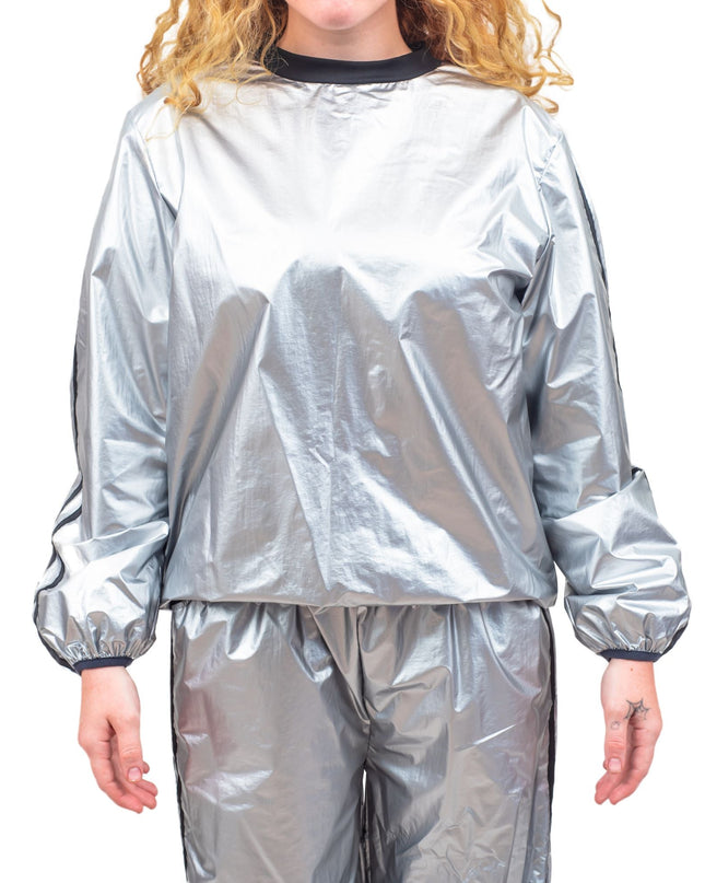 Ensemble haut et pantalon de sport argenté brillant Todd &amp; Margo