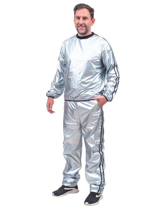 Ensemble haut et pantalon de sport argenté brillant Todd &amp; Margo