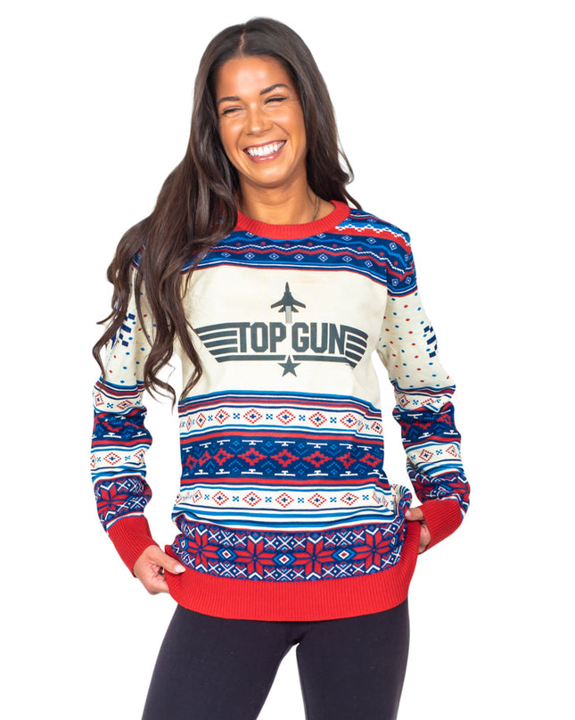 Pull de Noël moche Top Gun