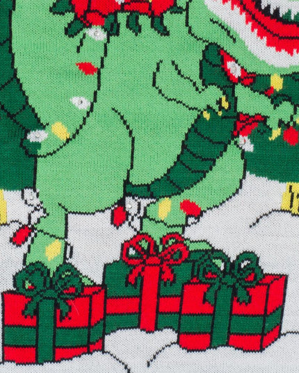 Tree Rex Light Up T-Rex Ugly Christmas Sweater