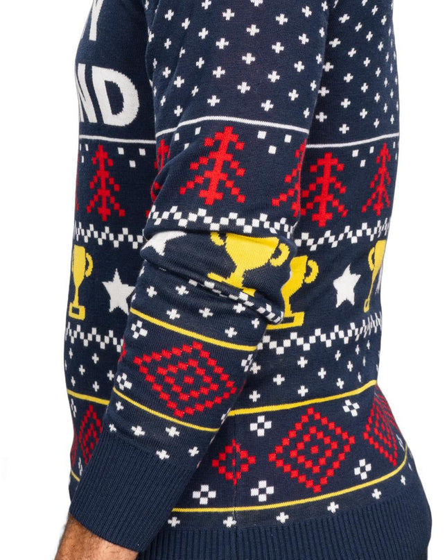 Pull de Noël moche tricoté par un mari trophée drôle