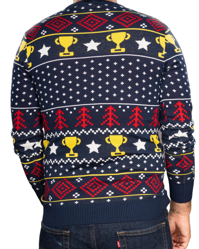 Pull de Noël moche tricoté par un mari trophée drôle