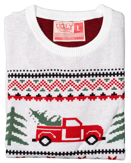 Pull de Noël moche unisexe Arnold Truck et sapins
