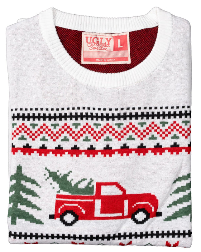Pull de Noël moche unisexe Arnold Truck et sapins