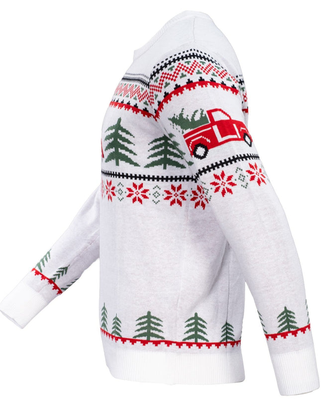 Pull de Noël moche unisexe Arnold Truck et sapins