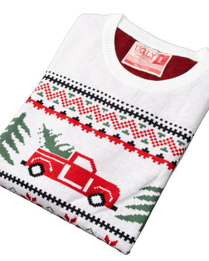 Pull de Noël moche unisexe Arnold Truck et sapins