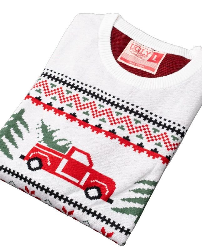 Pull de Noël moche unisexe Arnold Truck et sapins