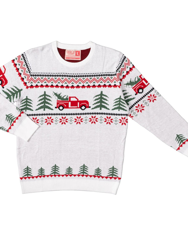 Pull de Noël moche unisexe Arnold Truck et sapins