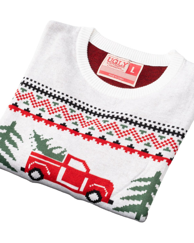 Pull de Noël moche unisexe Arnold Truck et sapins