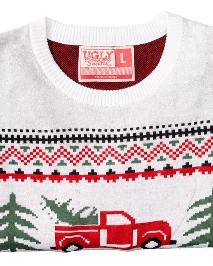 Pull de Noël moche unisexe Arnold Truck et sapins