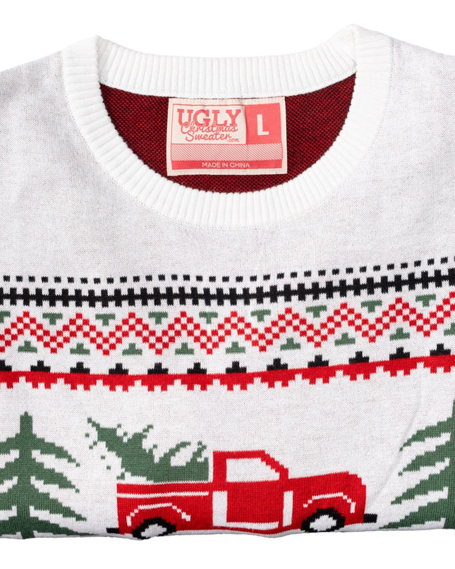 Pull de Noël moche unisexe Arnold Truck et sapins