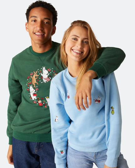 Sweat-shirt de Noël vert Moomin pour homme