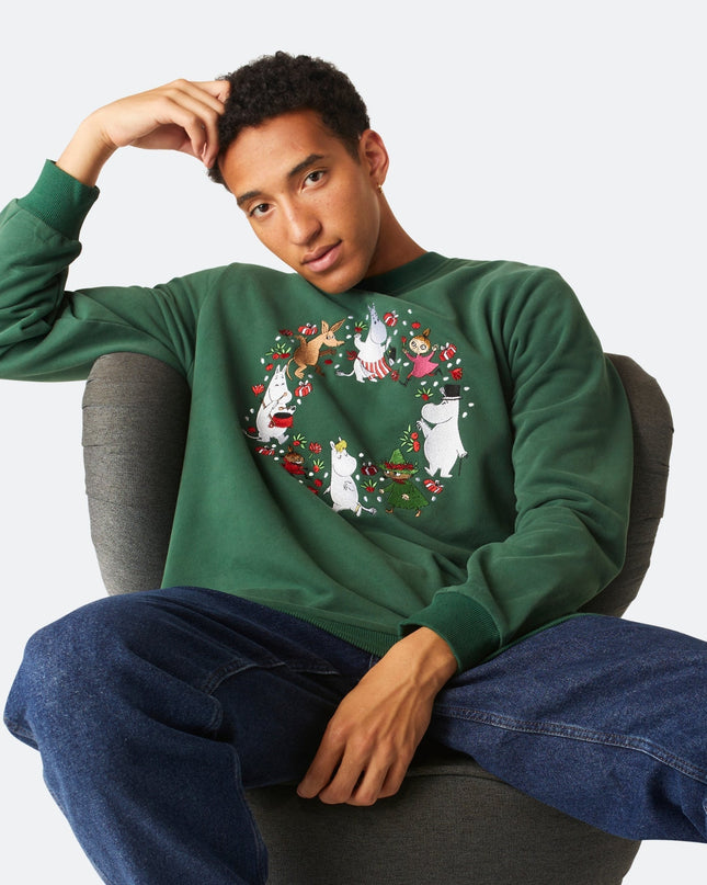 Sweat-shirt de Noël vert Moomin pour homme