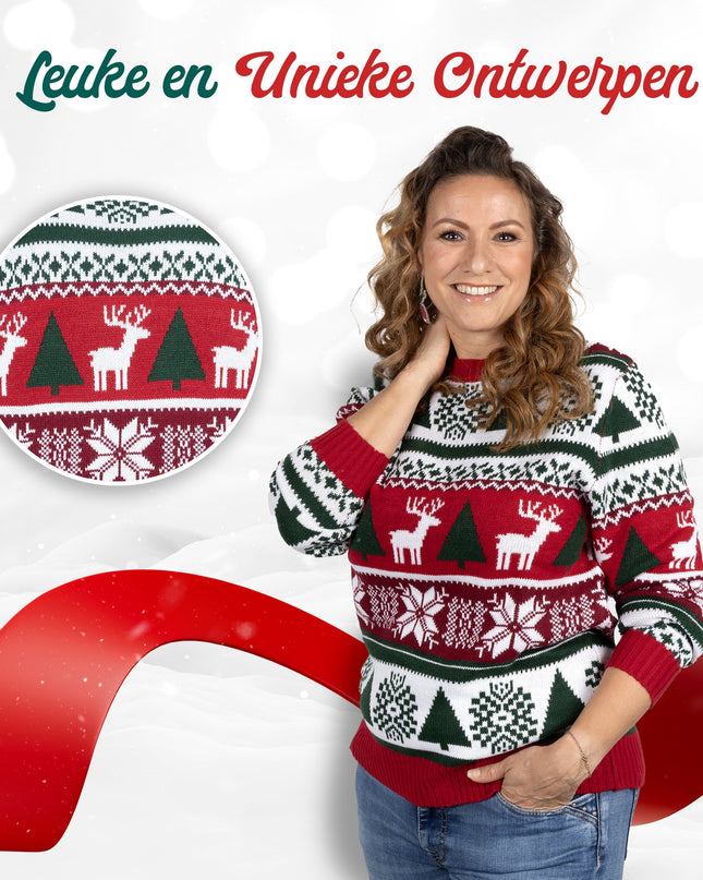 Pull de Noël Marius pour femme avec fourrure et design douillet