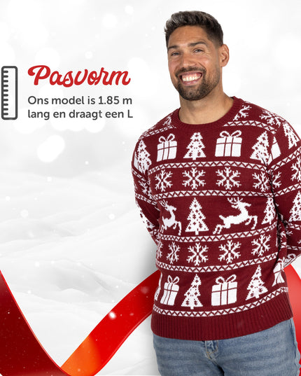 Pull de Noël Marius pour femme, couleur bordeaux rouge douillet