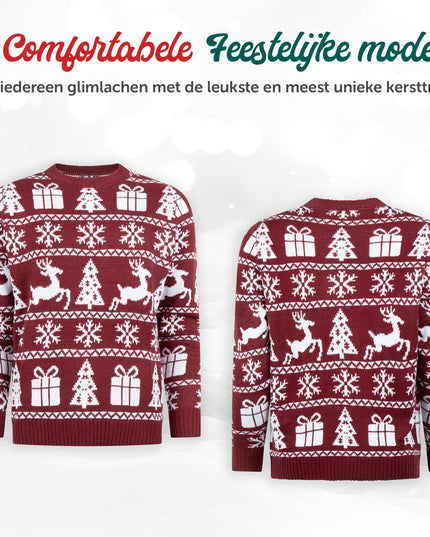 Pull de Noël Marius pour femme, couleur bordeaux rouge douillet