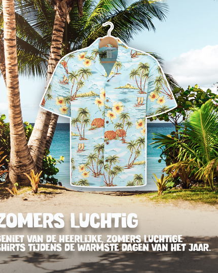 Chemise hawaïenne sur le thème de la vie à Hawaï