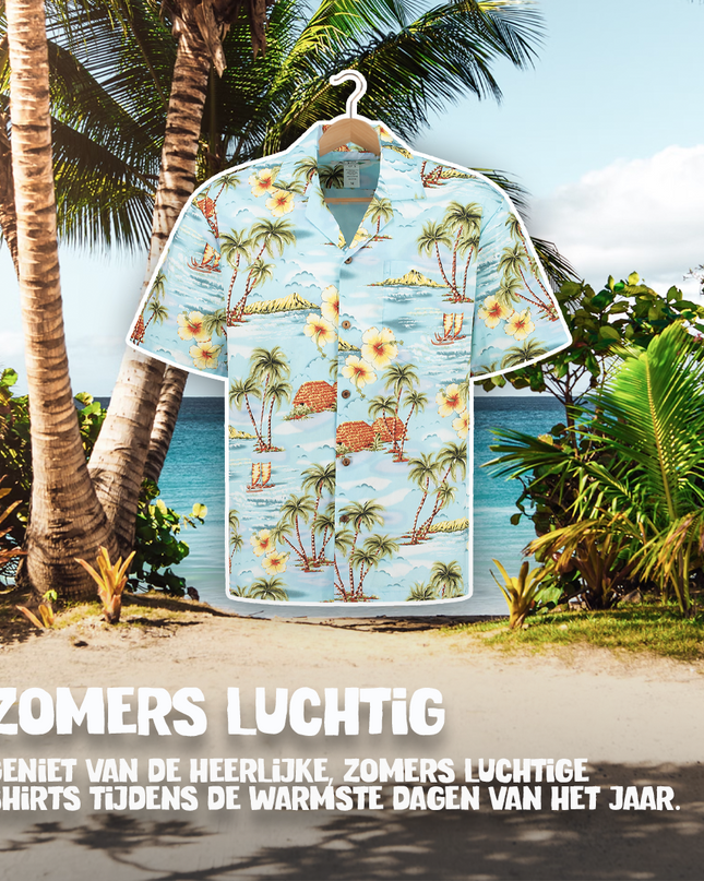 Chemise hawaïenne sur le thème de la vie à Hawaï