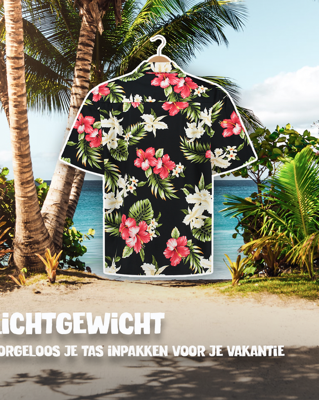 Chemise hawaïenne à fleurs tropicales pour hommes