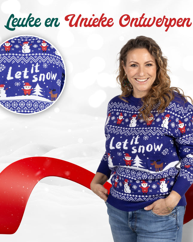Pull de Noël Marius pour femme avec motif « Let it Snow »