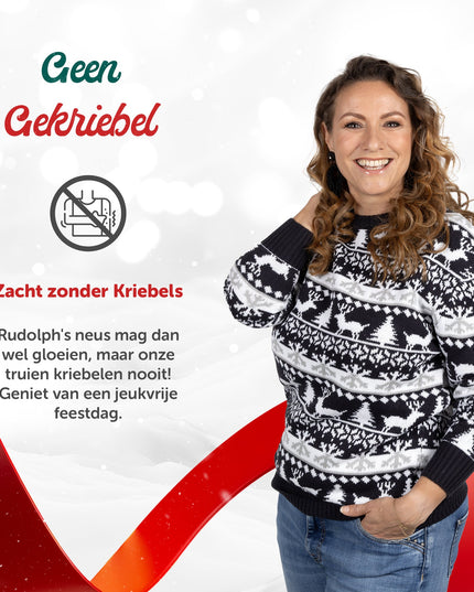 Pull de Noël Marius pour femme, coloris bleu et blanc moderne