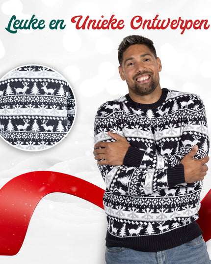 Pull de Noël Marius pour femme, coloris bleu et blanc moderne