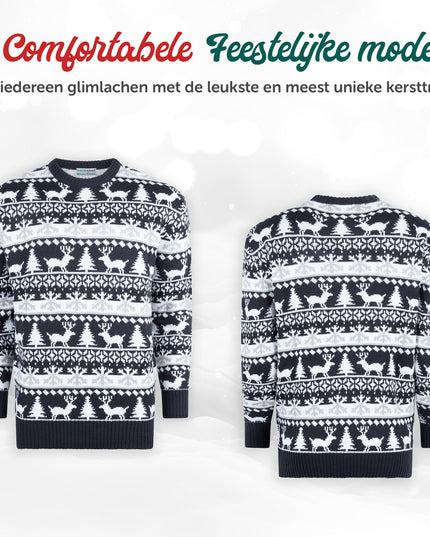 Pull de Noël Marius pour femme, coloris bleu et blanc moderne