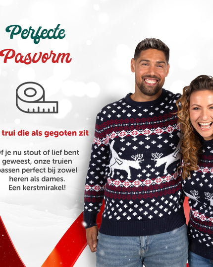 Pull de Noël Marius pour femme avec motif de rennes jouant