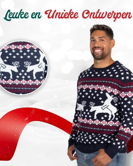 Pull de Noël Marius pour femme avec motif de rennes jouant