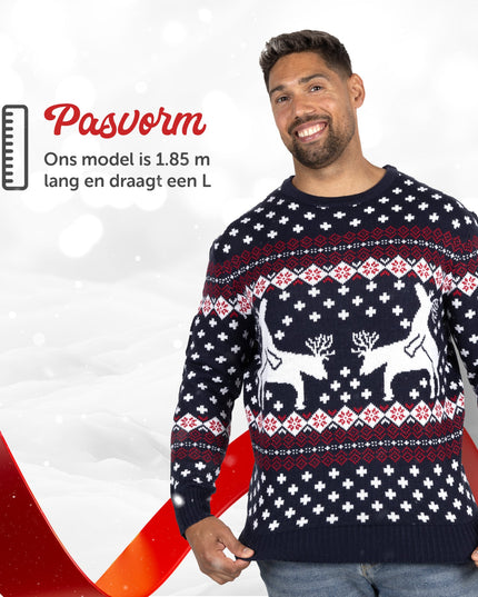 Pull de Noël Marius pour femme avec motif de rennes jouant